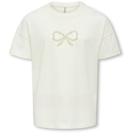 kids ONLY Cloud Dancer Bow Kogkate Life Ss O-Neck Pearl Top Jrs