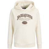Jack & Jones Junior Antique White Jjari Branding Sweat Hood Jnr