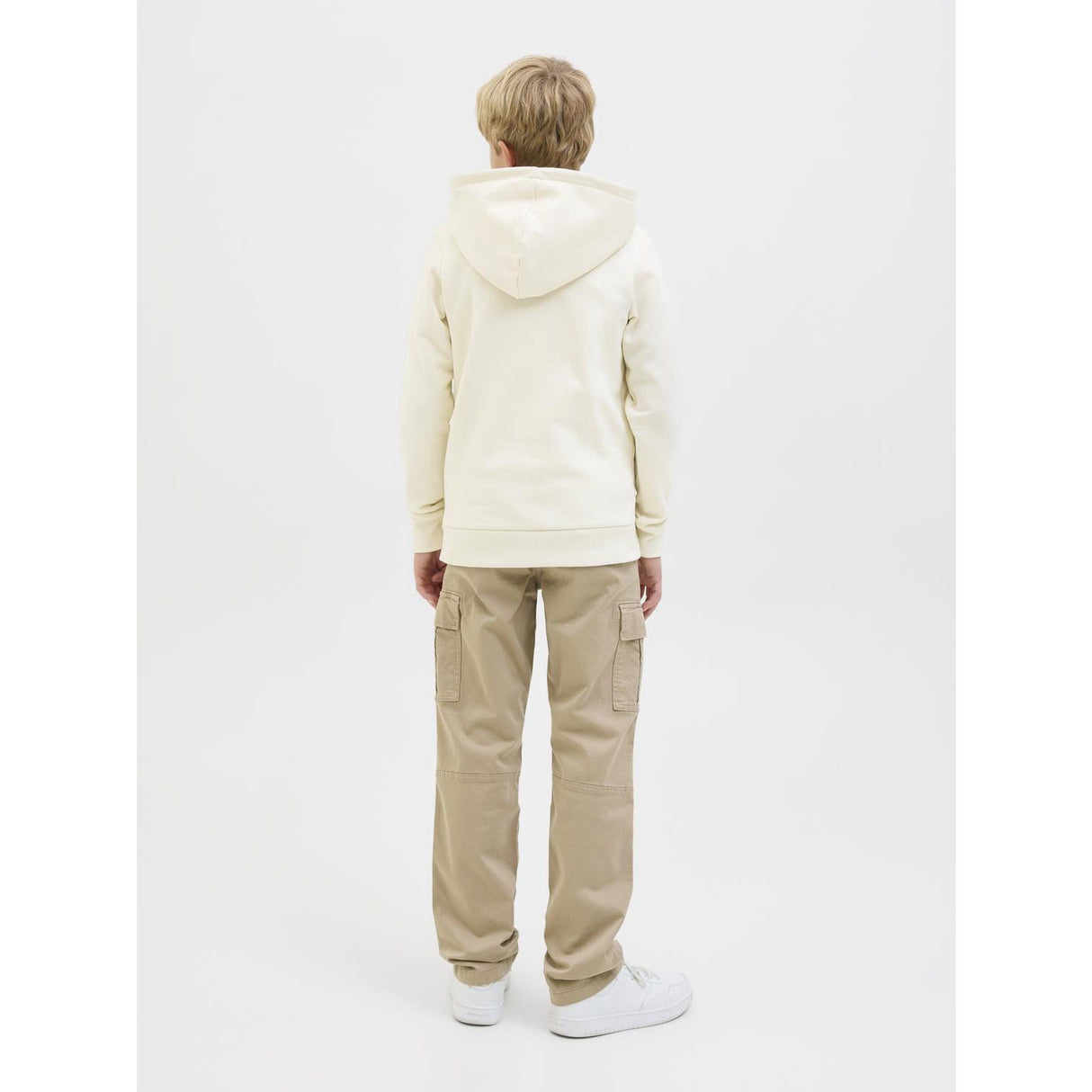Jack & Jones Junior Antique White Jjari Branding Sweat Hood Jnr