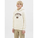 Jack & Jones Junior Antique White Jjari Branding Sweat Hood Jnr