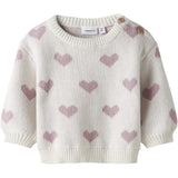 Name It Cloud Dancer Keepsake Lilac Heart Nbfoana Ls Knit