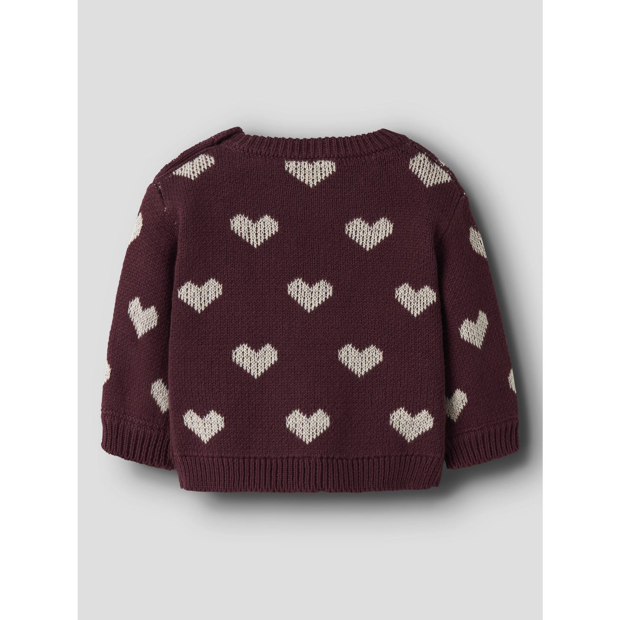 Name It Burgundy Peyote Heart Nbfoana Ls Knit