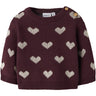 Name It Burgundy Peyote Heart Nbfoana Ls Knit