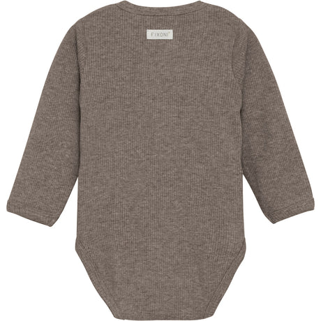 FIXONI Coffee Quartz Melange Wrap Body Ls Melange Rib