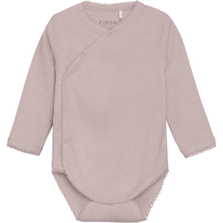 FIXONI Pale Mauve Melange Wrap Body Ls Melange Rib