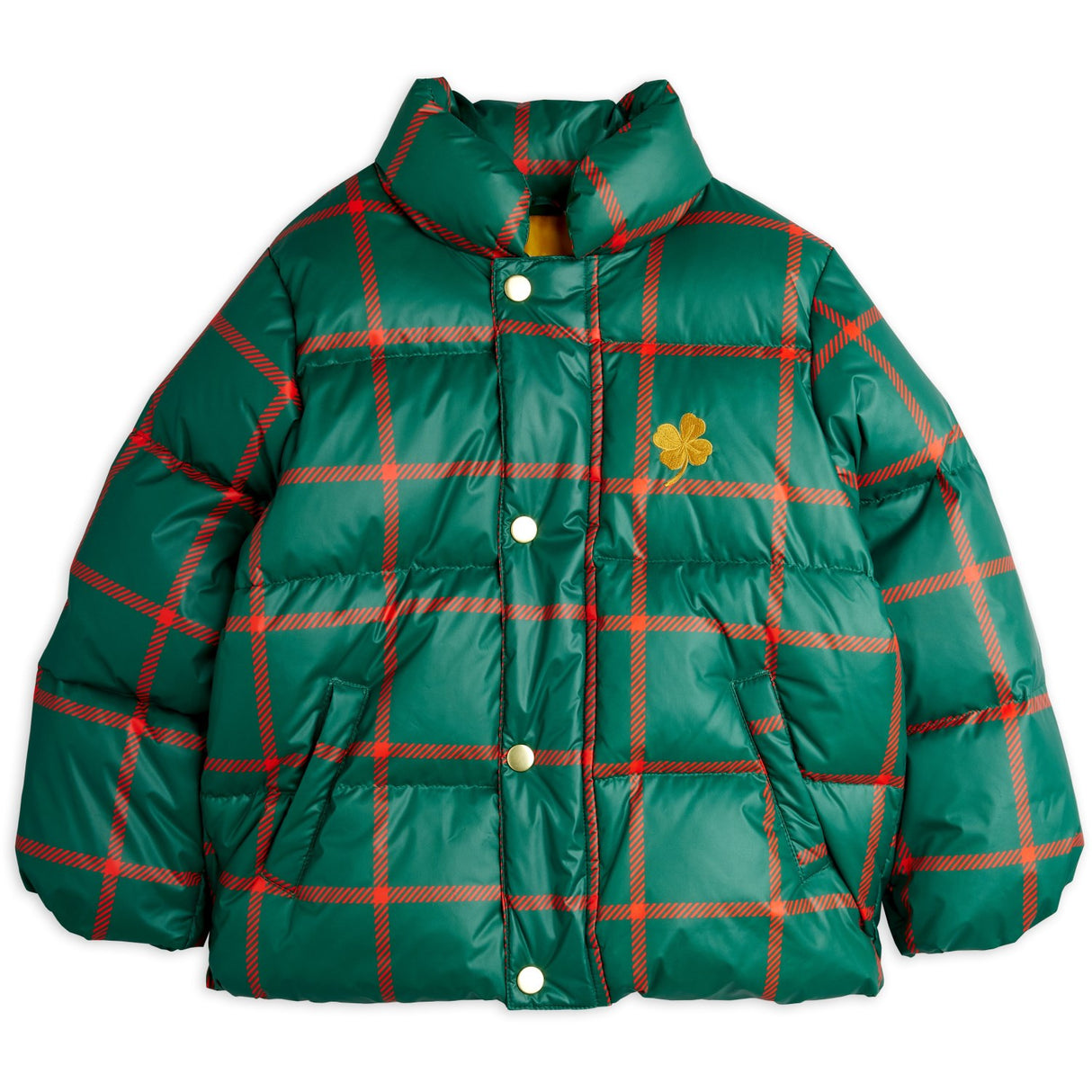 Mini Rodini Green Plaid AOP Citypuffer