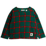 Mini Rodini Green Plaid AOP Fleece Ls Top