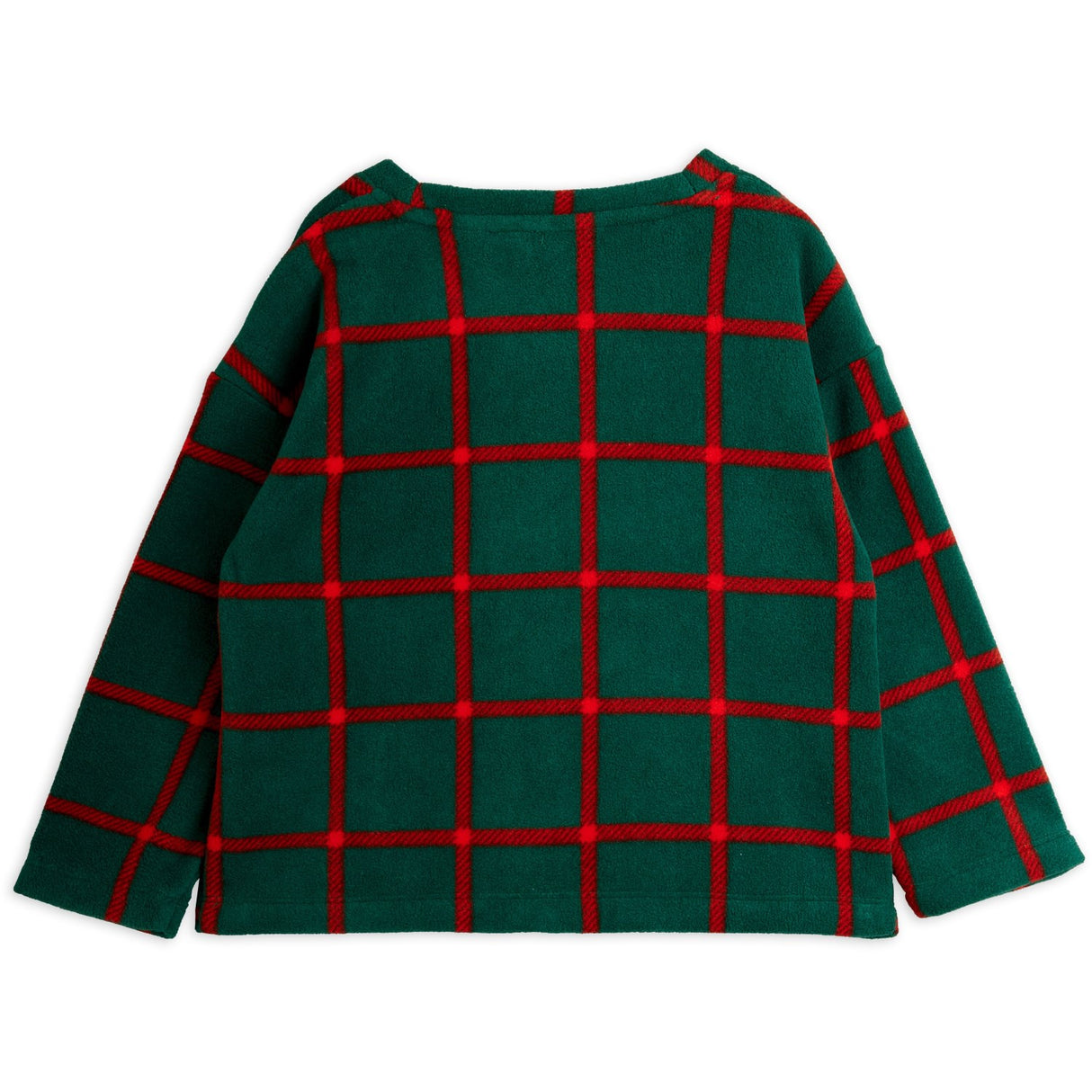 Mini Rodini Green Plaid AOP Fleece Ls Top