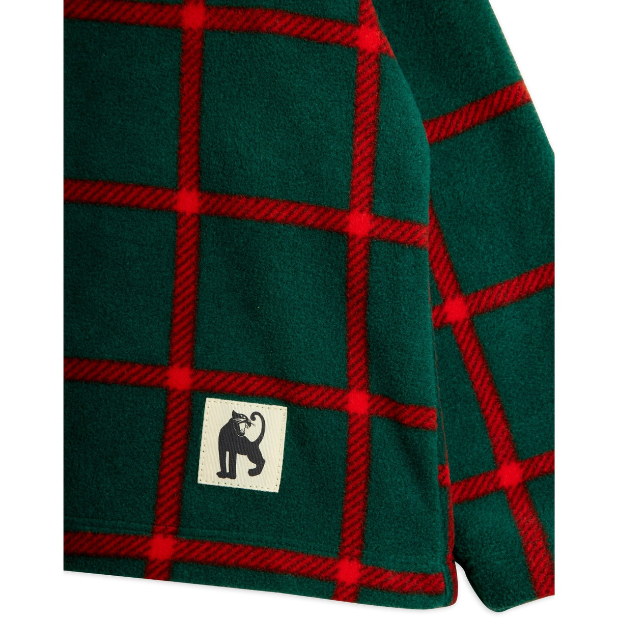 Mini Rodini Green Plaid AOP Fleece Ls Top