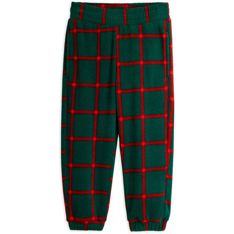 Mini Rodini Green Plaid AOP Fleece Trousers