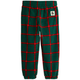 Mini Rodini Green Plaid AOP Fleece Trousers