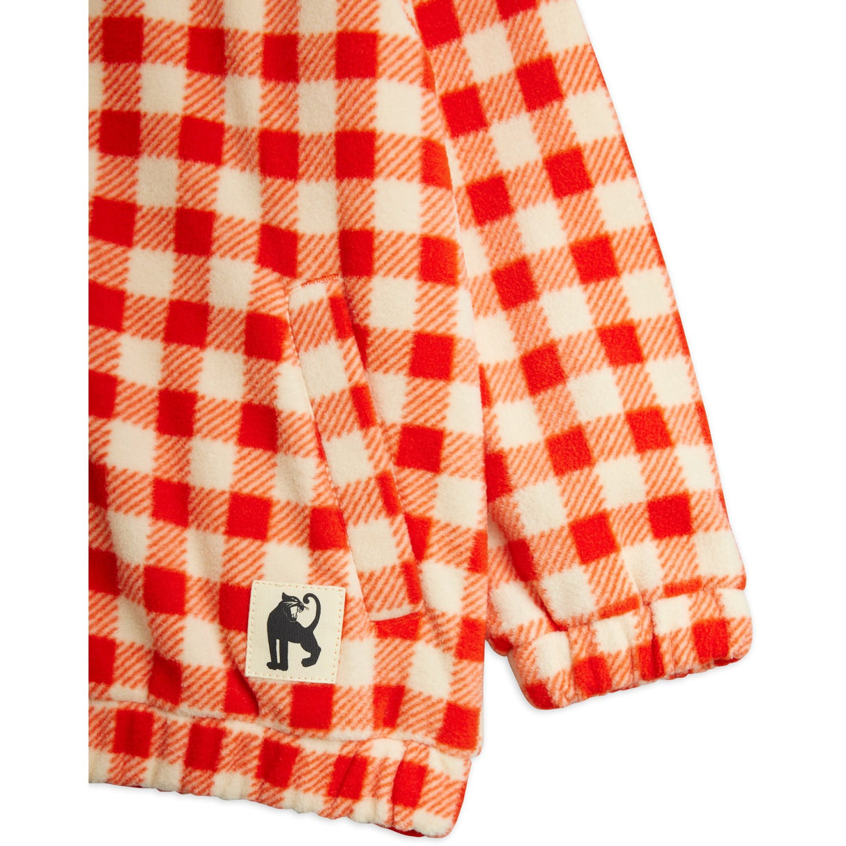 Mini Rodini Red Gingham AOP Fleece Jacket