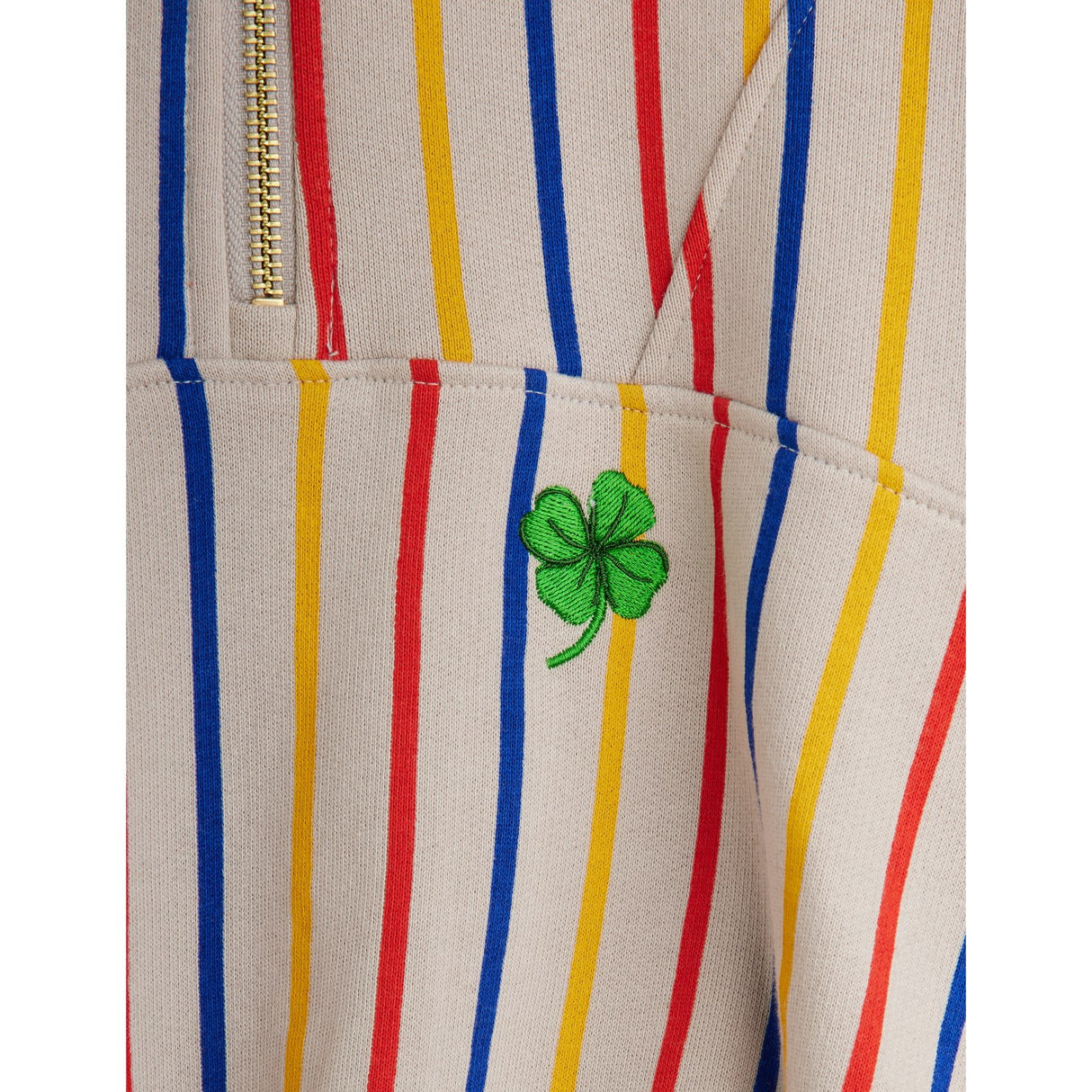 Mini Rodini Multi Clover Emb Half Zip Sweatshirt