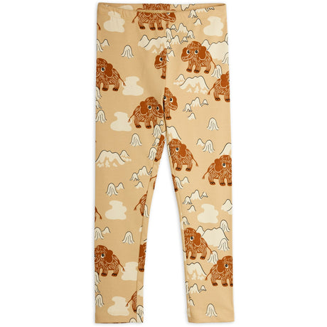 Mini Rodini Beige Mammoth AOP Leggings