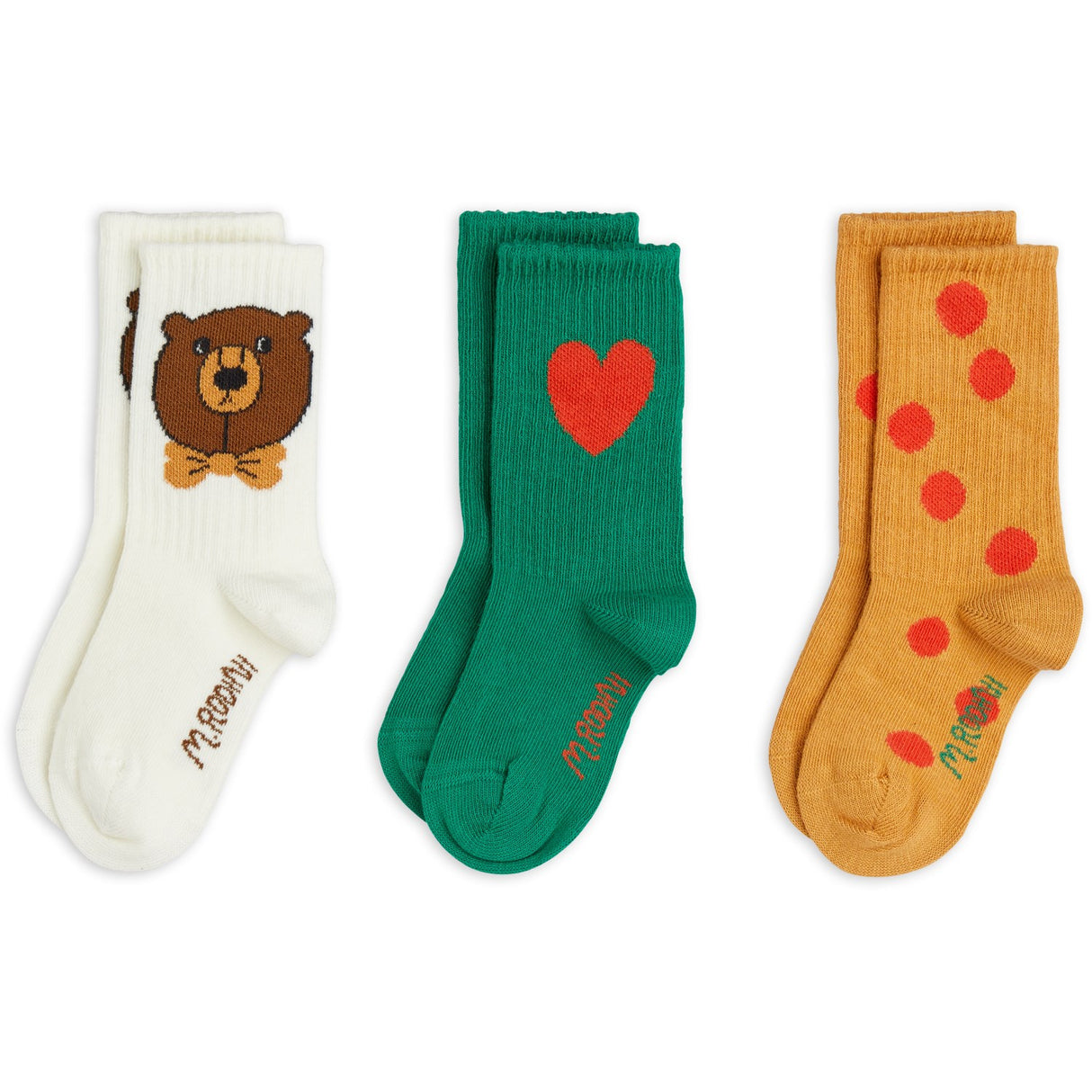 Mini Rodini Multi Bear 3-Pack Socks