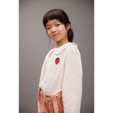 Mini Rodini White Strawberry Emb Schiffli Blouse