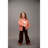 Mini Rodini Red Gingham AOP Fleece Jacket