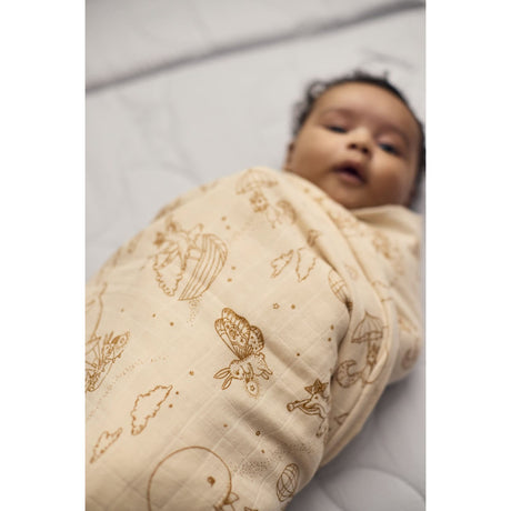 FILIBABBA Dreamy Adventurers Muslin Swaddle Diaper 120x120 Cm Gots