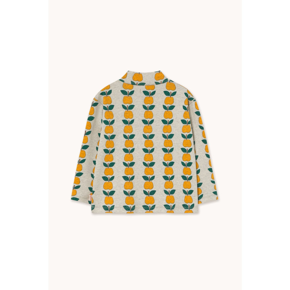 TinyCottons Light Cream Heather Apples Rib Mockneck