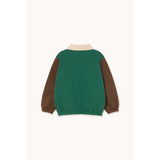 TinyCottons Dark Green Color Block Polo Sleeve T-Shirt