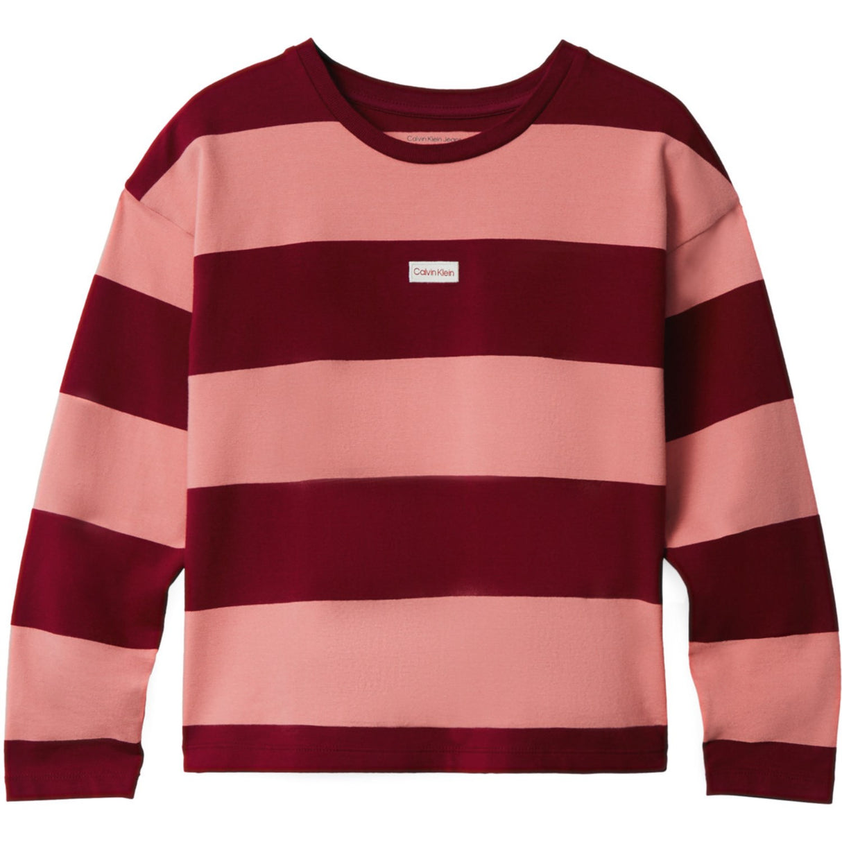 Calvin Klein Raspberry Chocolate / Apricot Cn Stripe Ls T-Shirt