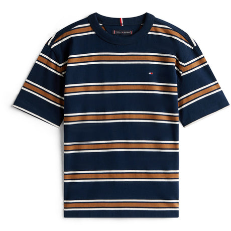 Tommy Hilfiger Navy Multi Stripe Cotton Stripe Tee Ss