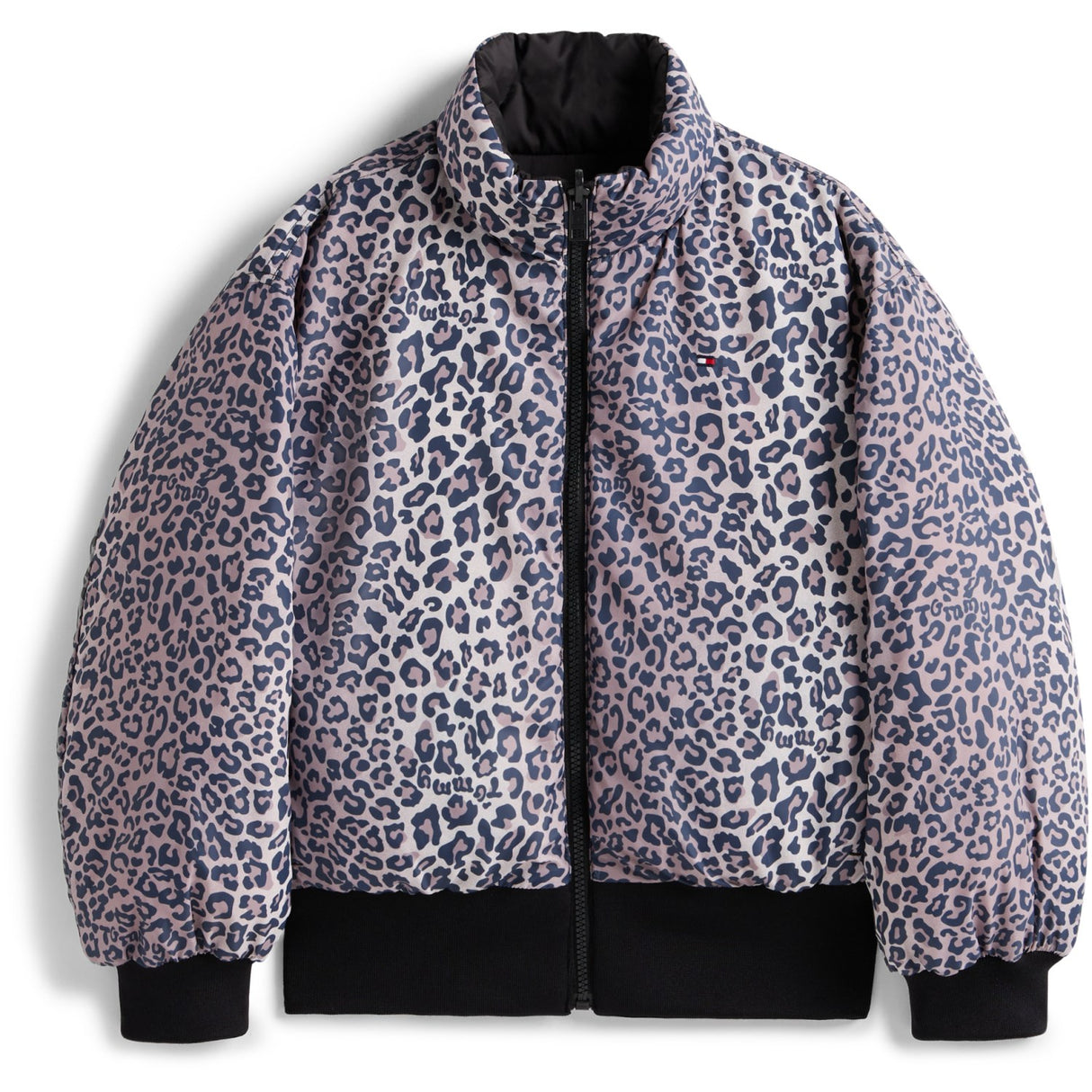 Tommy Hilfiger Black Aop Reversible Puffer Bomber