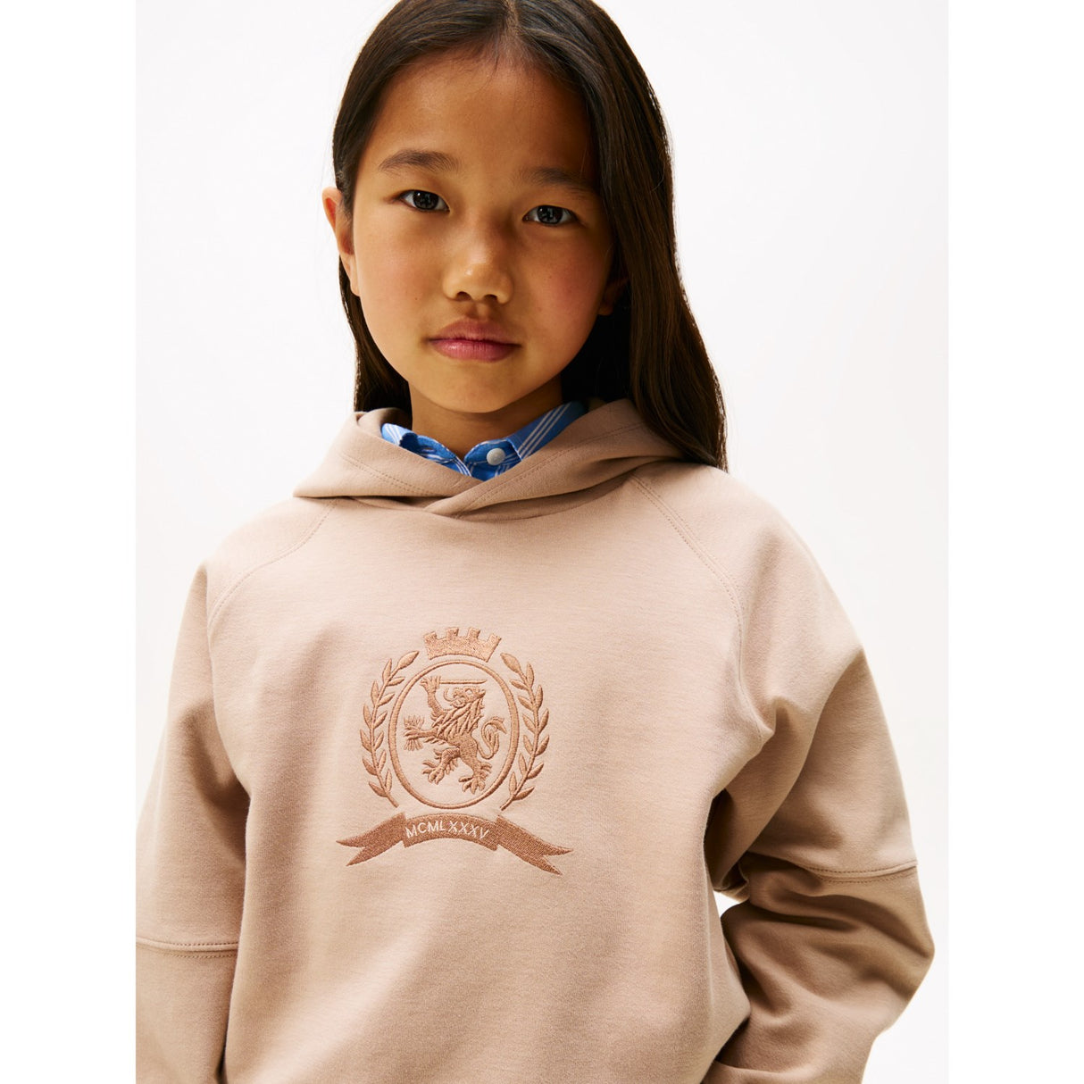 Tommy Hilfiger Malted Milk Tonal Crest Hoodie
