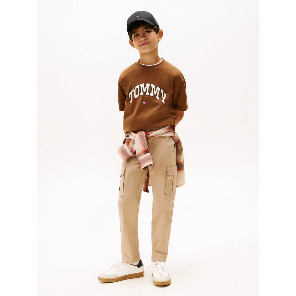 Tommy Hilfiger Pecan Nut Varsity Raised Print Tee Ss