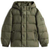 Tommy Hilfiger Pewter Green Matt And Shine Embossed Jacket