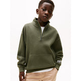 Tommy Hilfiger Pewter Green Texture Half Zip Sweatshirt
