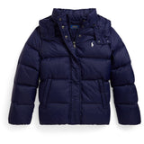 Polo Ralph Lauren Newport Navy W White Pp Girl Bomber Jacket