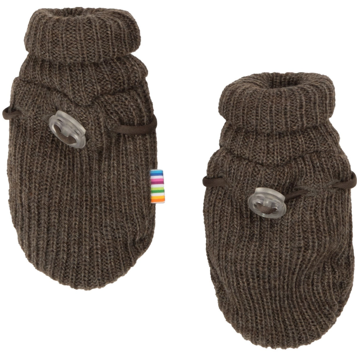 Joha Brown Melange Mittens Double Lags