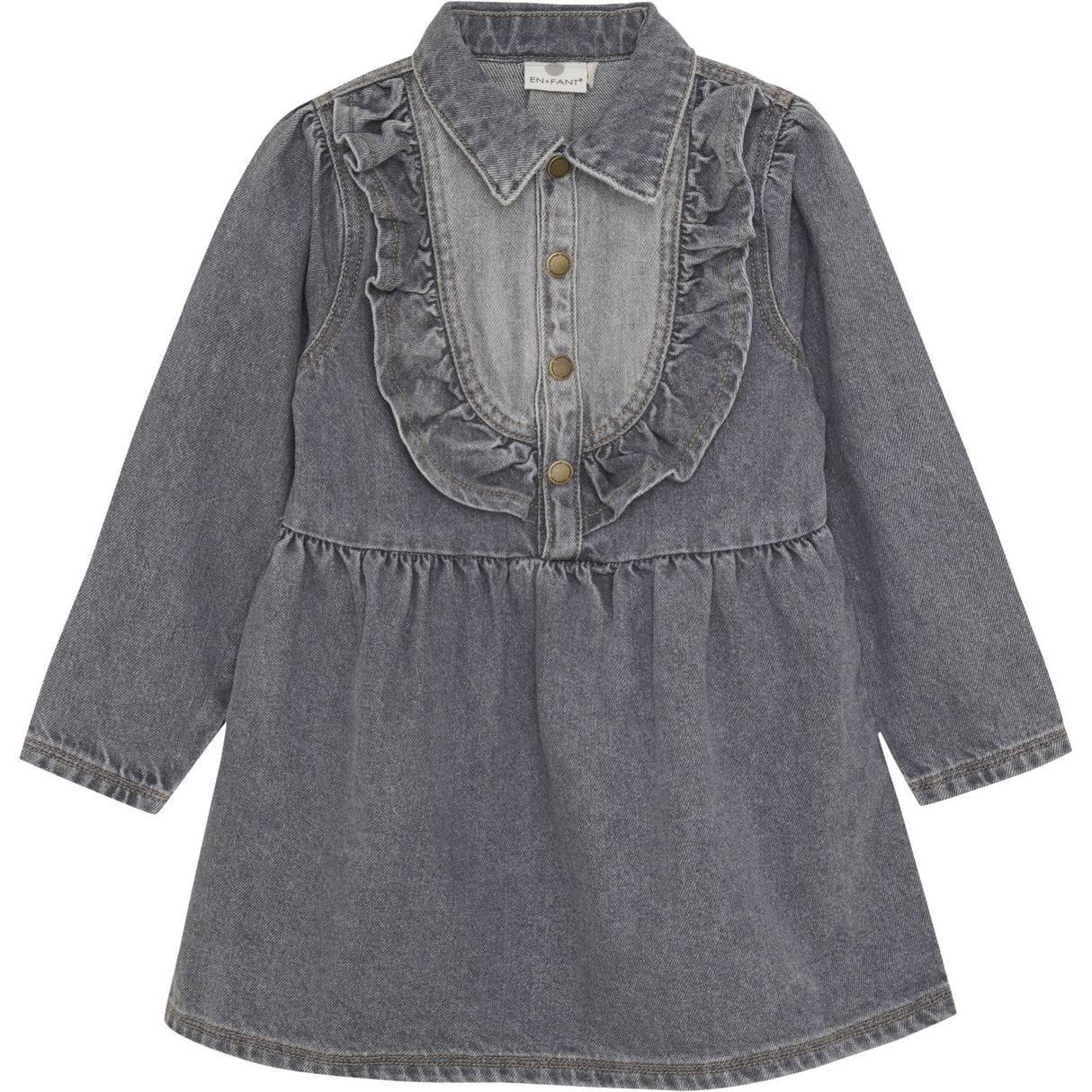 En Fant Light Grey Denim Dress Denim