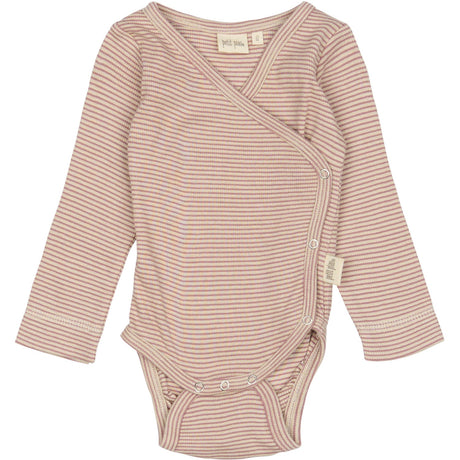 Petit Piao Nostalgic Rose/Dark Off White PPDian Body L/S Fold Over Stripe NOOS