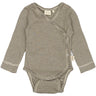 Petit Piao Coffee Bean/Dark Off White PPDian Body L/S Fold Over Stripe NOOS