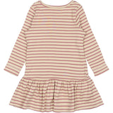 Petit Piao Nostalgic Rose/off White Dress L/S Modal Striped