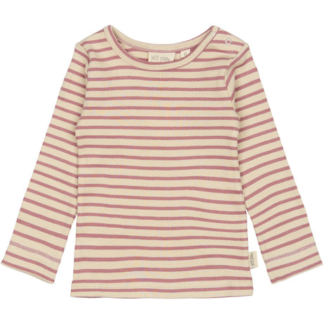 Petit Piao Nostalgic Rose/off White T-shirt L/S Modal Striped