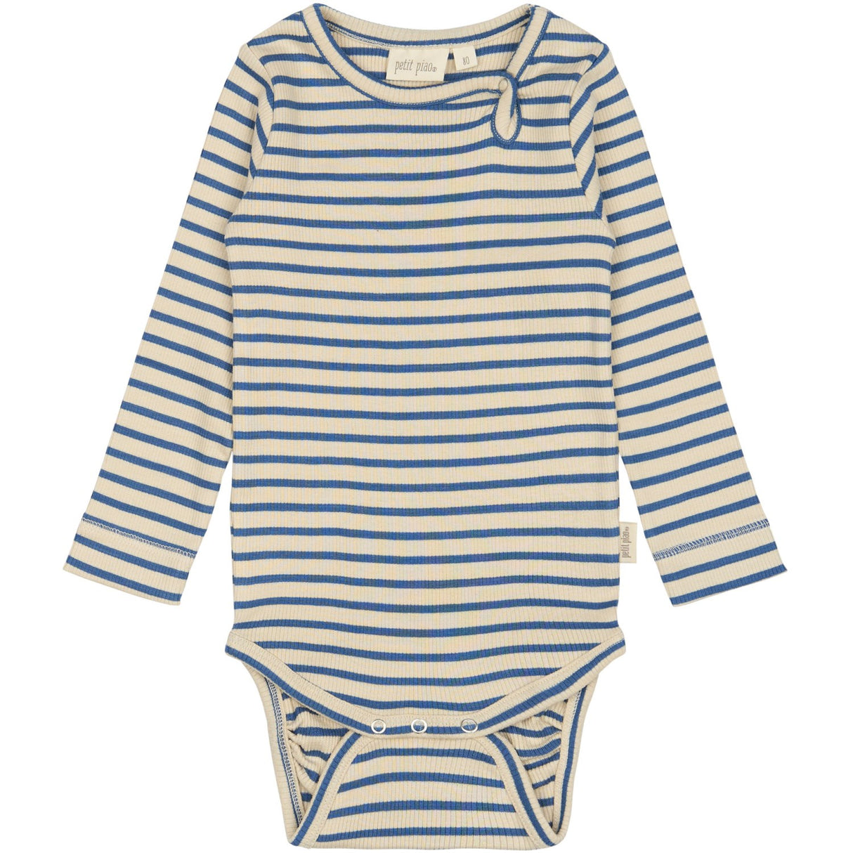 Petit Piao True Navy/off White Body L/S Modal Striped