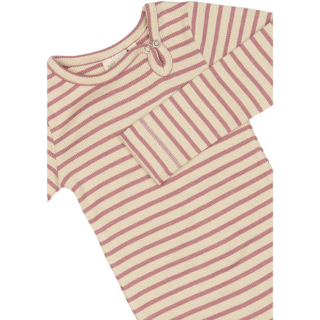 Petit Piao Nostalgic Rose/off White Body L/S Modal Striped