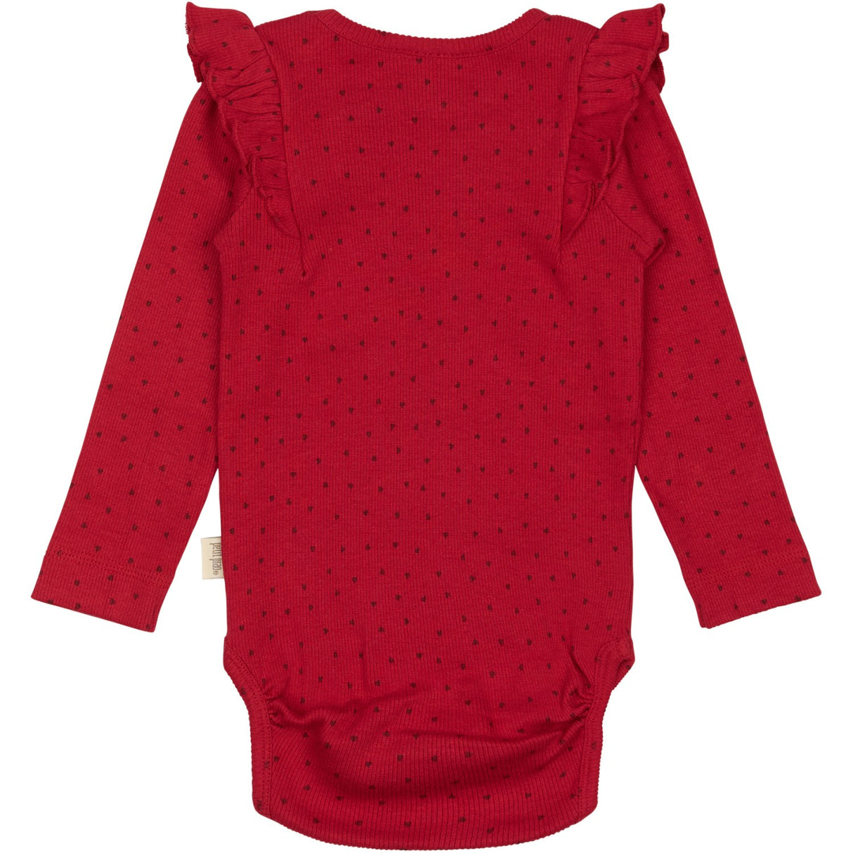 Petit Piao Jet Red/Biking Red Body L/S Frill Modal Heart