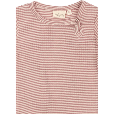 Petit Piao Nostalgic Rose/Dark Off White PPDante Body L/S Merino Wool Striped