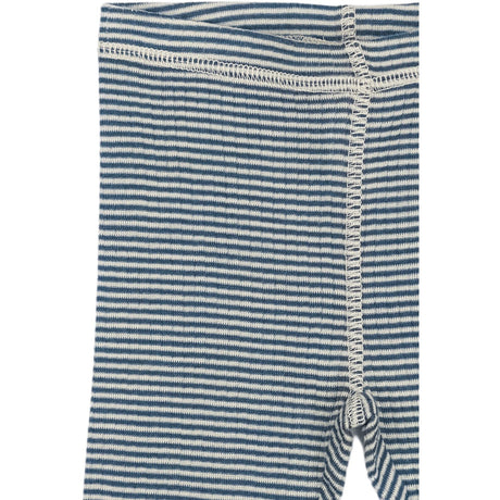 Petit Piao Ensign Blue/dark Off White PPDante Leggings Merino Wool Striped