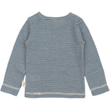 Petit Piao Ensign Blue/dark Off White PPDante T-Shirt L/S Meriono Wool Striped