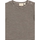 Petit Piao Coffee Bean/Dark Off White PPDante T-Shirt L/S Meriono Wool Striped