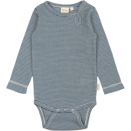 Petit Piao Ensign Blue/dark Off White PPDante Body L/S Merino Wool Striped