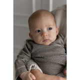 Petit Piao Coffee Bean/Dark Off White PPDian Body L/S Fold Over Stripe NOOS