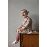 Petit Piao Nostalgic Rose/off White Dress L/S Modal Striped