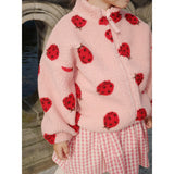 Konges Sløjd Ladybug Pink Jody Teddy Jacket Grs