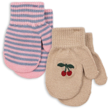 Konges Sløjd Cherry/Stripe 2 Pack Filla Mittens